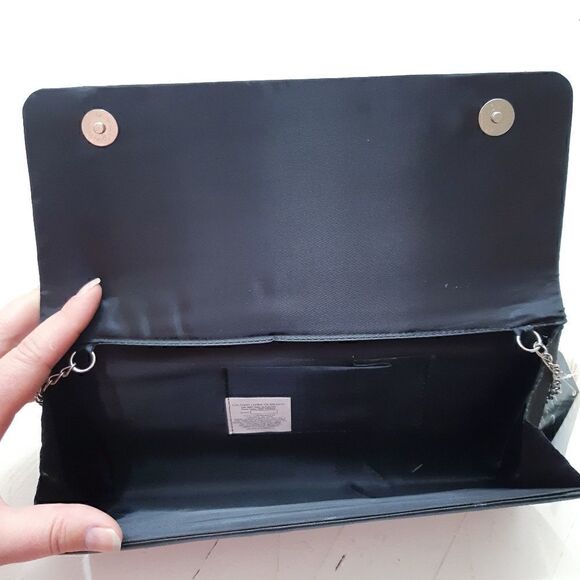 NWT Lauvier Single Rose Embroidered Satin Handbag - Picture 9 of 12